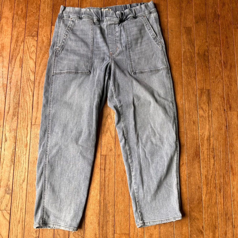 Utility Pull On‎ Jeans Womens M Elastic Waist Blue Denim Modern Casual Madewell